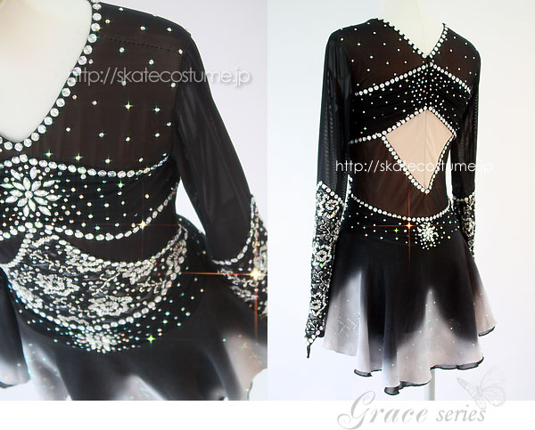 フィギュアスケート衣装 GRC-033ブラック スケートコスチュームDD