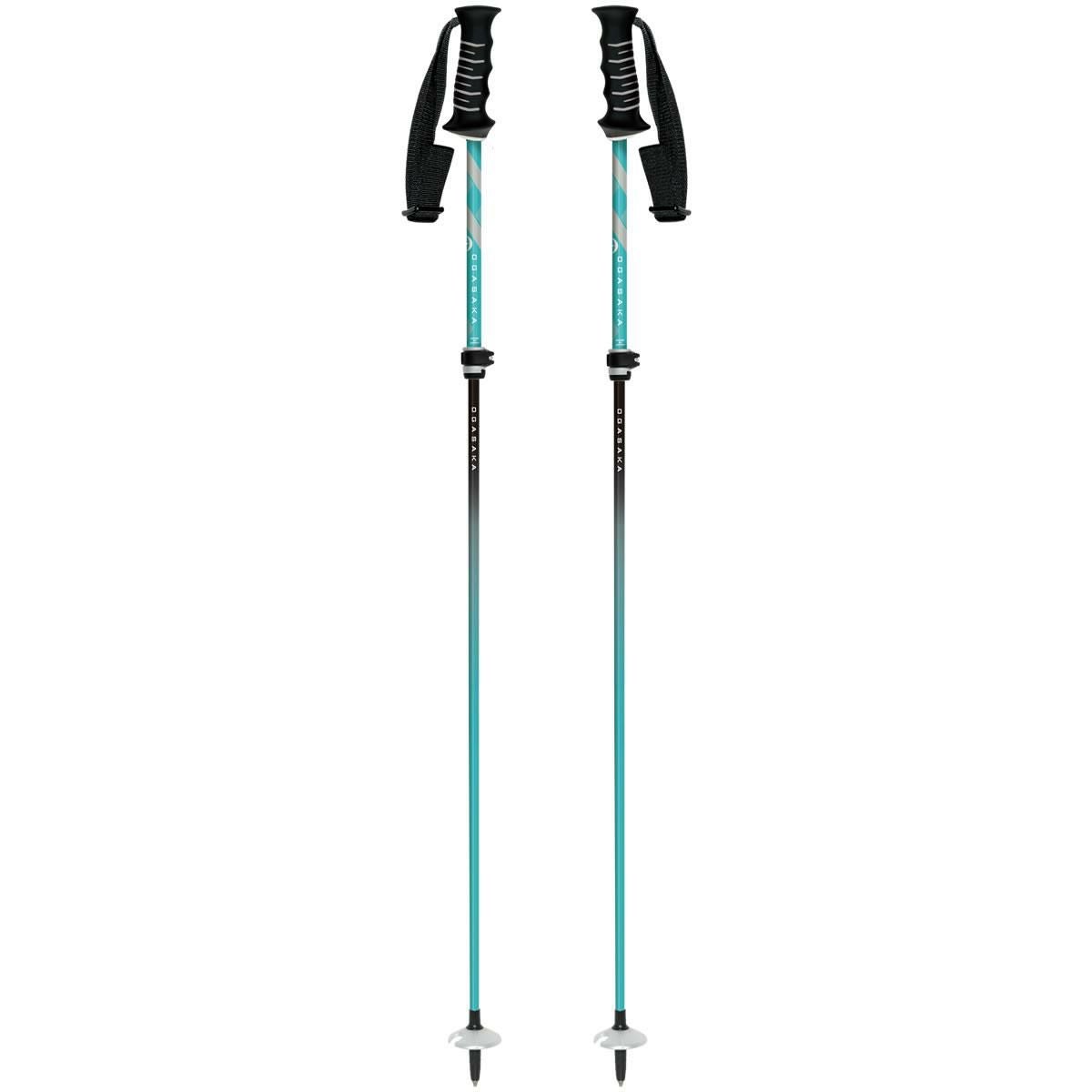 オガサカ スキーポール LC-FS/TB ターコイズブルー 95～120cm 伸縮式