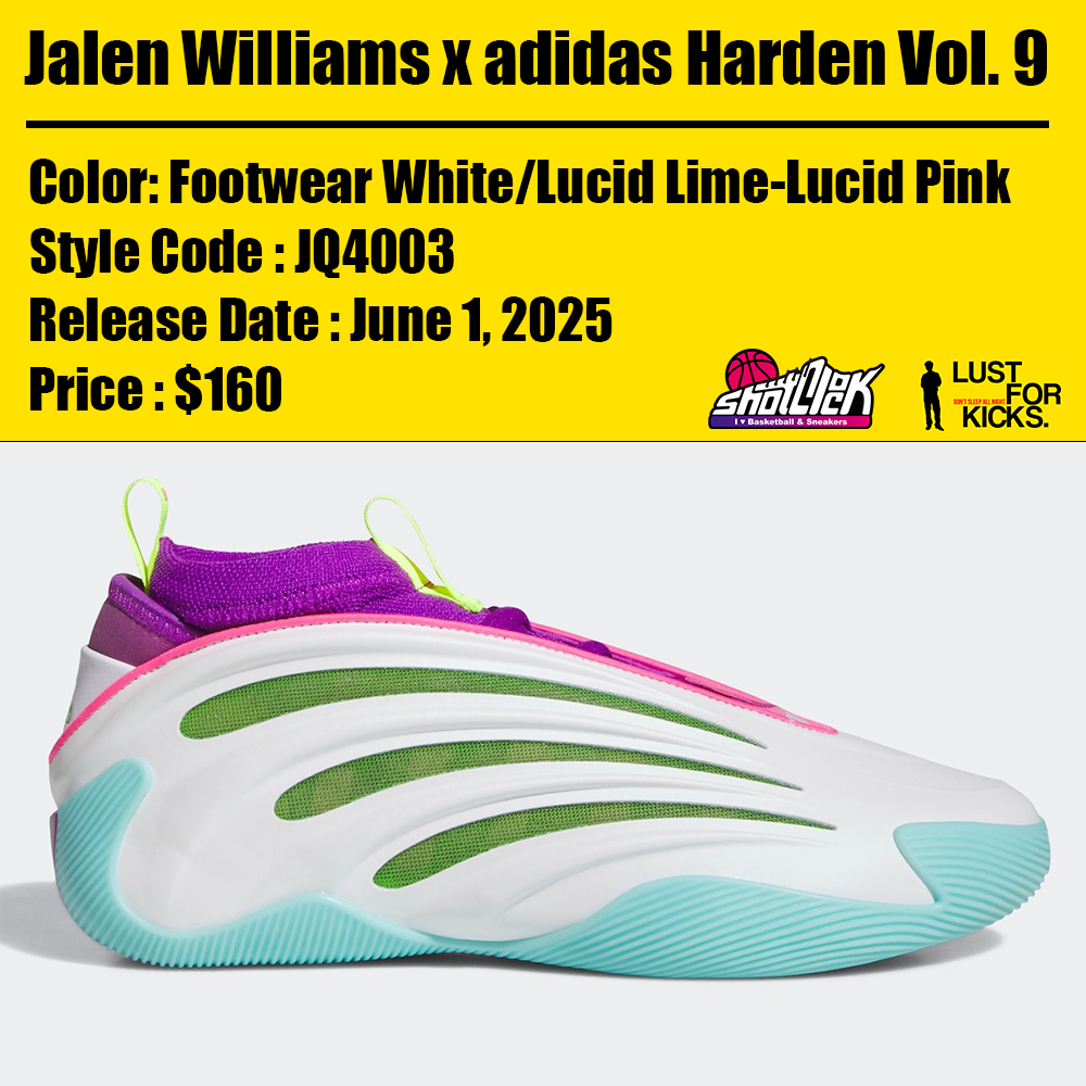 2025年6月1日発売Jalen Williams x adidas Harden Vol. 9 | Shot Clock