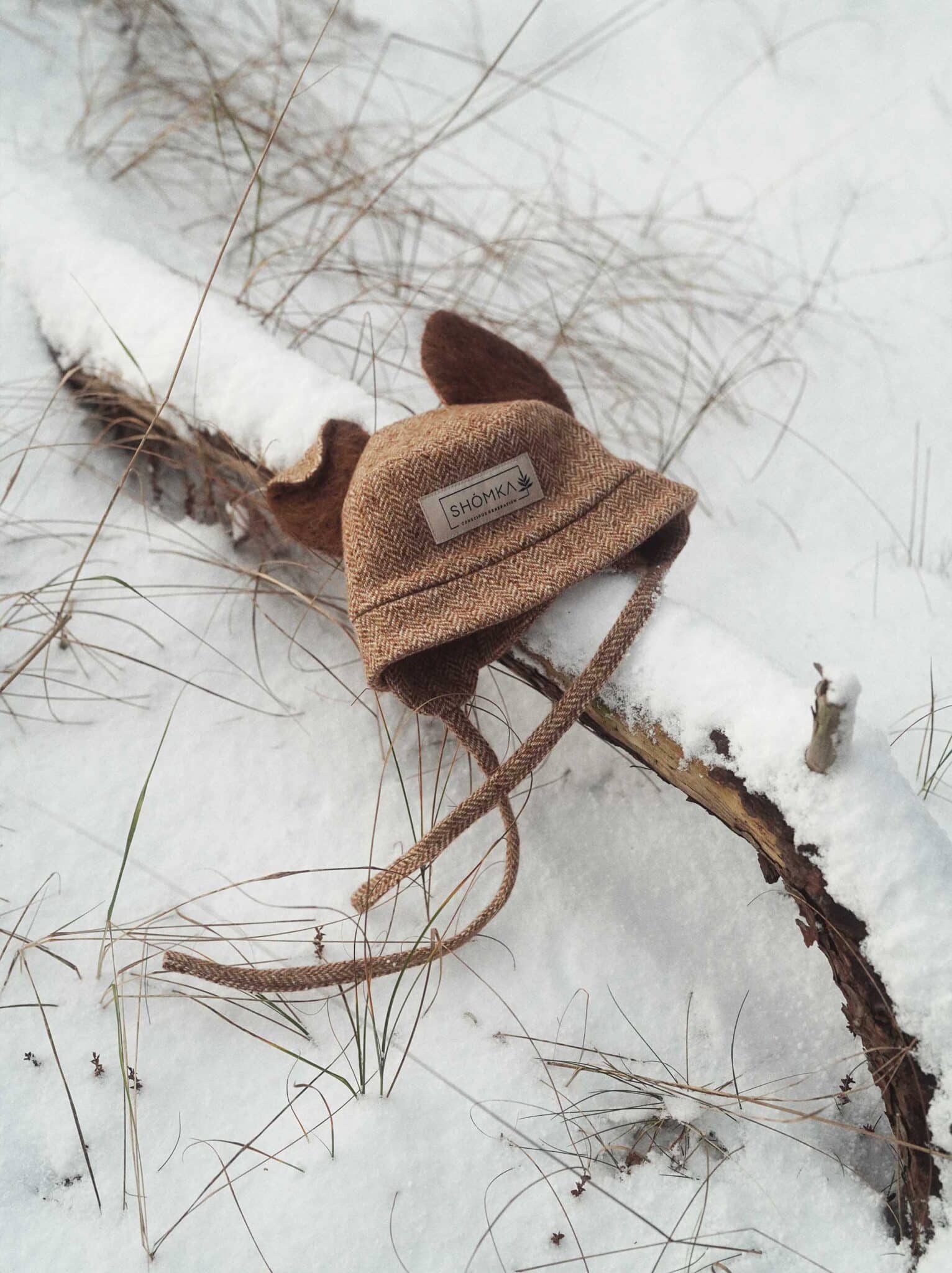 美品】SHOMKA wool hat chocolate 54cm 美品】SHOMKA wool hat