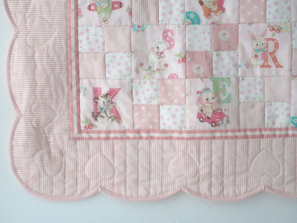 Tpe-033）フォーパッチのベビーキルト【ピンク】 キット | フラワー