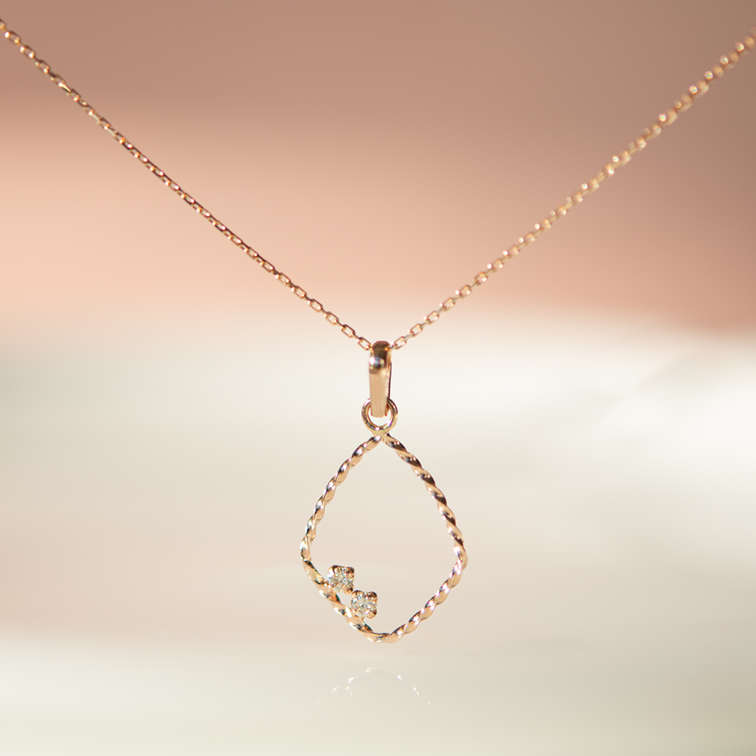 ネックレス K10ピンクゴールド ダイヤモンド アクセサリーPePe