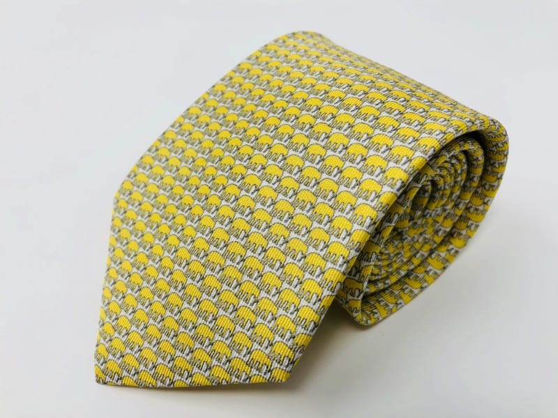 シルクネクタイ（象柄・黄）−ジムトンプソン【タイシルク100%】 | JIM