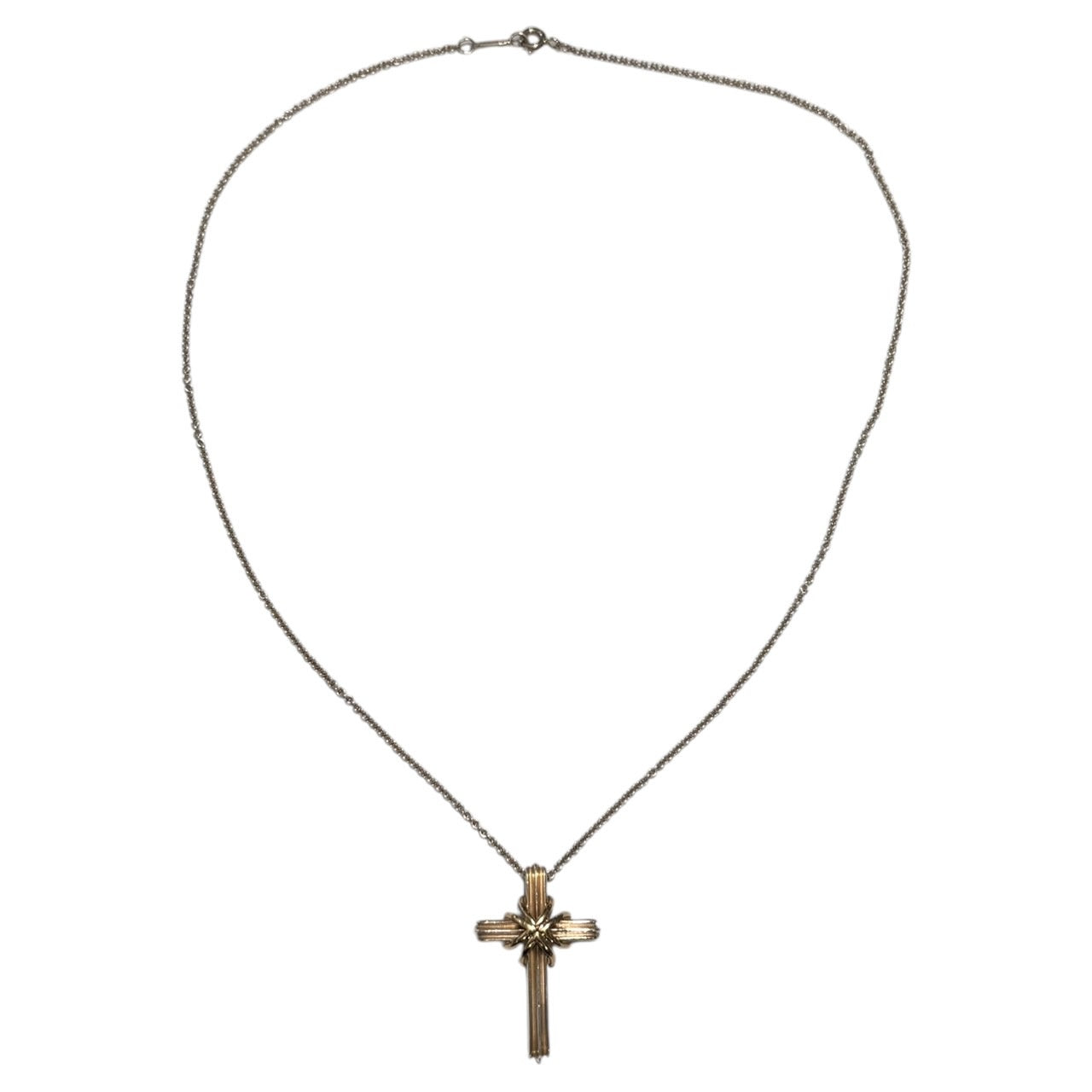 TIFFANY & CO.(ティファニー) 18k gold x 925 silver signature cross