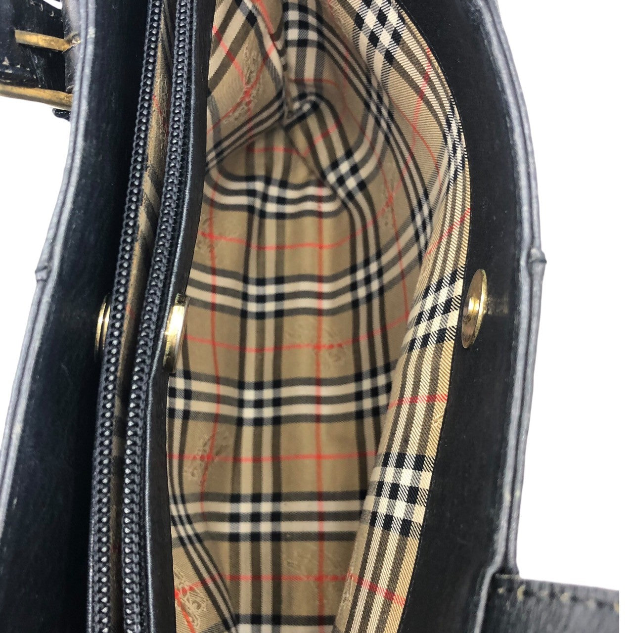 BURBERRY(バーバリー) ライニング ノヴァチェック レザー トート