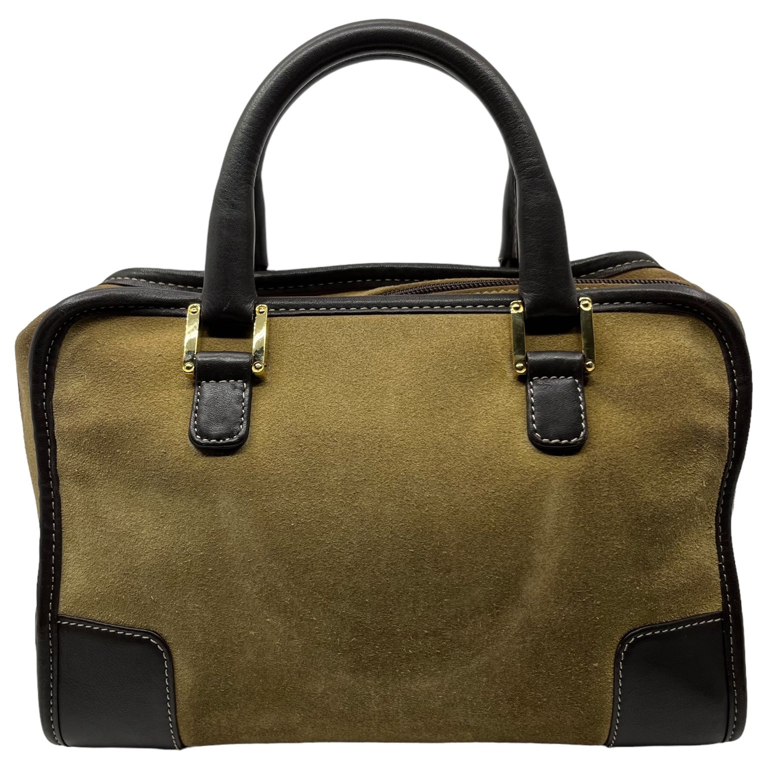 LOEWE(ロエベ) Amazona 28 Anagram Logo Suede Mini Boston Handbag