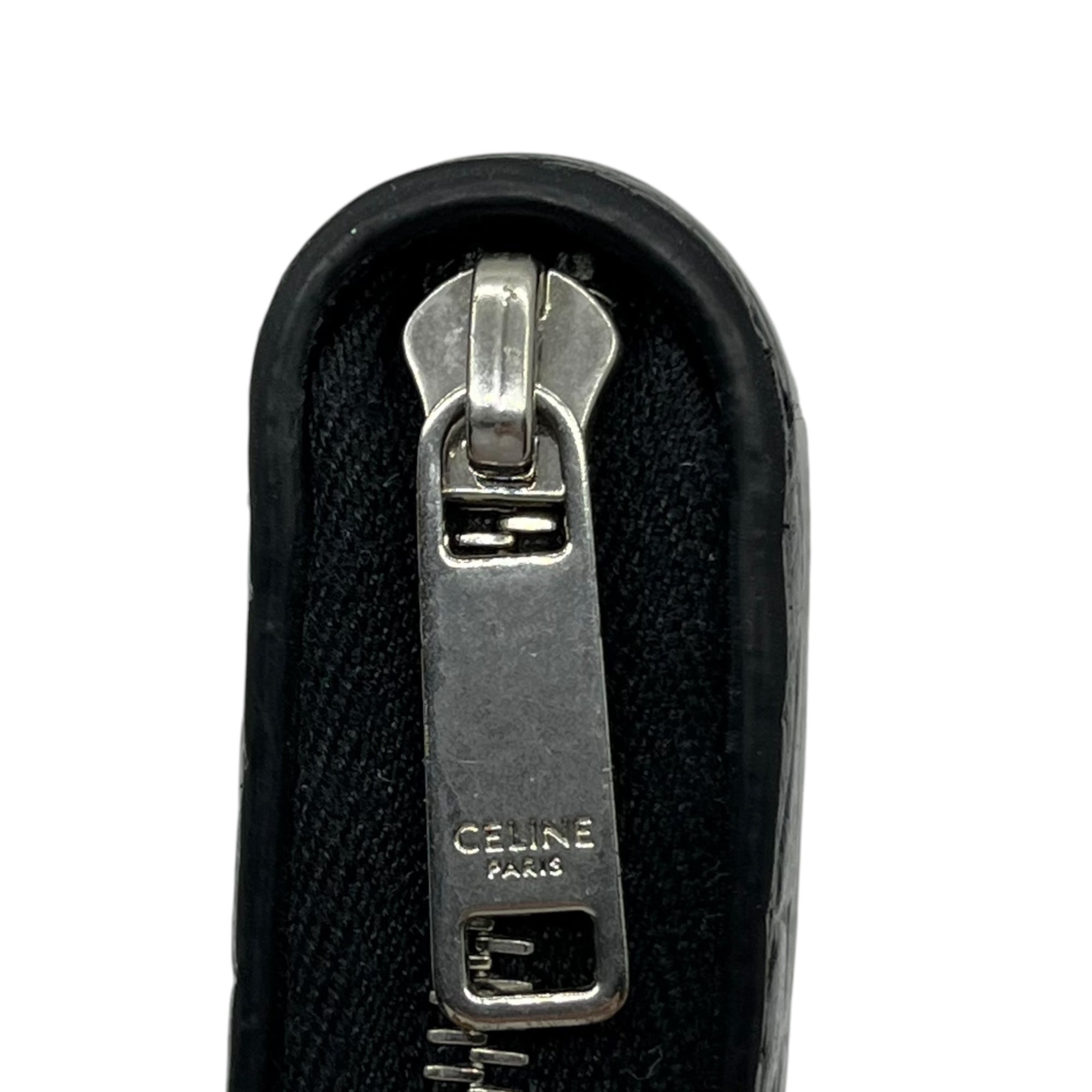 CELINE(セリーヌ) Croco-embossed leather round zip wallet