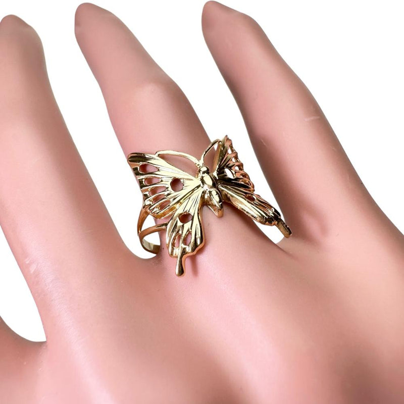 11号 バタフライ/蝶モチーフ リング・指輪 K18ゴールド 18金 2.5g