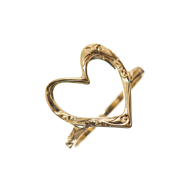 ハワイアンジュエリー/K10YG/オープンハートリング | ハワイアン