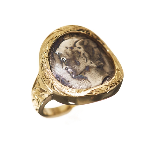 ハワイアンジュエリー/Silver925/マーキュリーダイム回転ペンダント