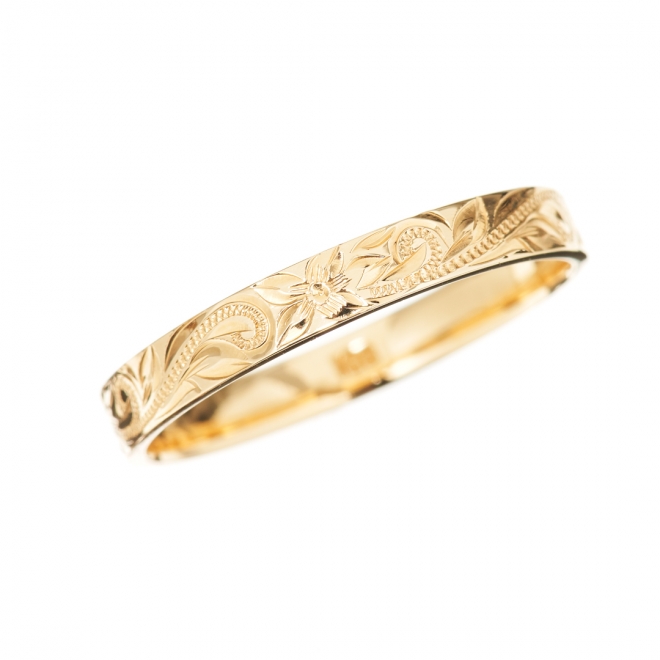 ハワイアンジュエリー/K14YG/フラットリング/3mm/O.E | ハワイアン