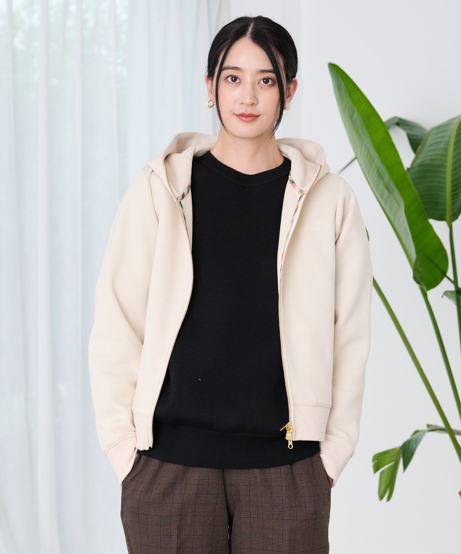 ダンボールニット コンパクトZIPパーカー（パーカー/レディース