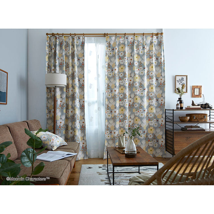 遮光カーテン178cm丈1枚（タイニーフラワー/ブルー）A1034＜取り寄せ品