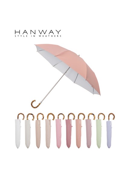 日傘】ハンウェイ (HANWAY) Pシエスタ 白ラミネート ナチュラルカラー