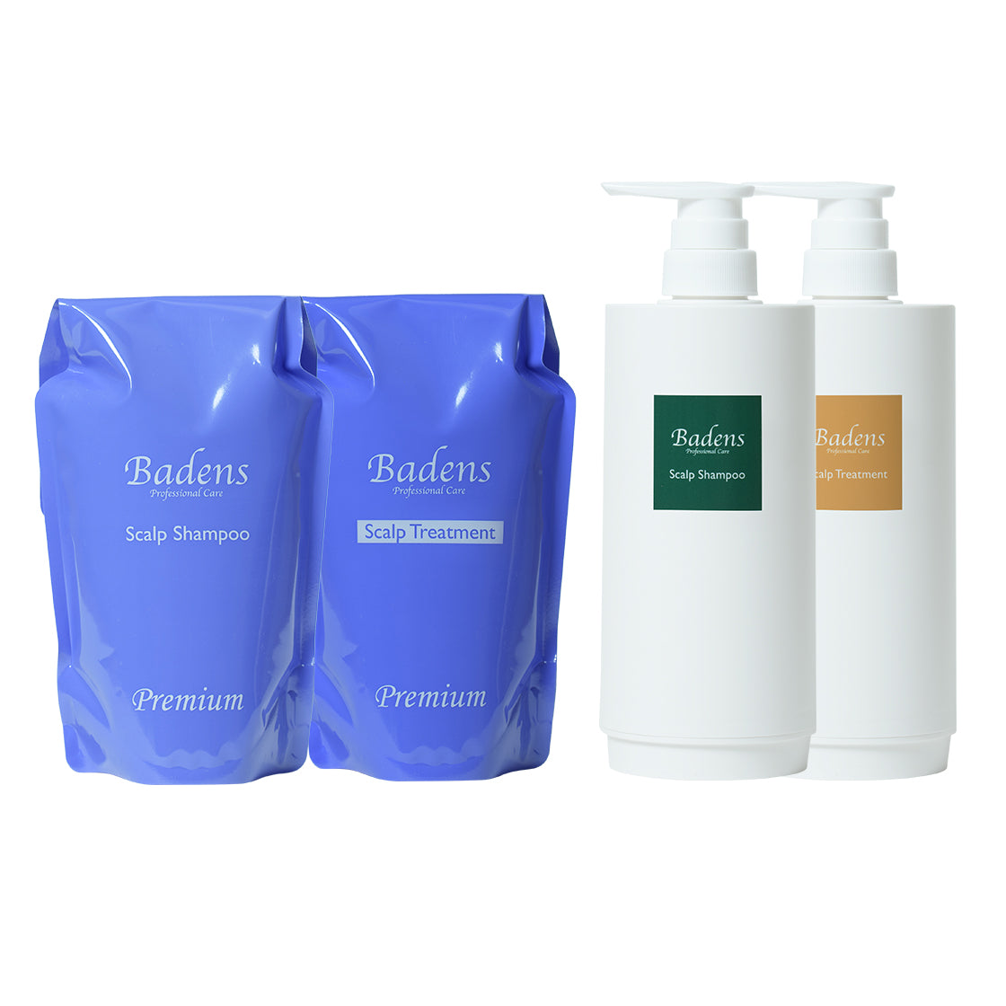 Badens スカルプシャンプー・トリートメントボトル4点セット500ml