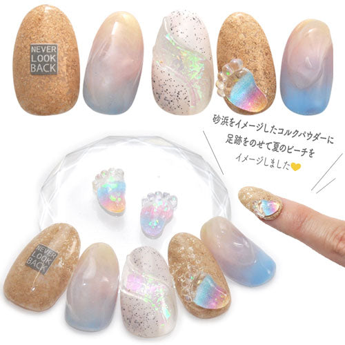 5個入 赤ちゃん ベビー 足あと メタルパーツ ネイルパーツ オーロラ