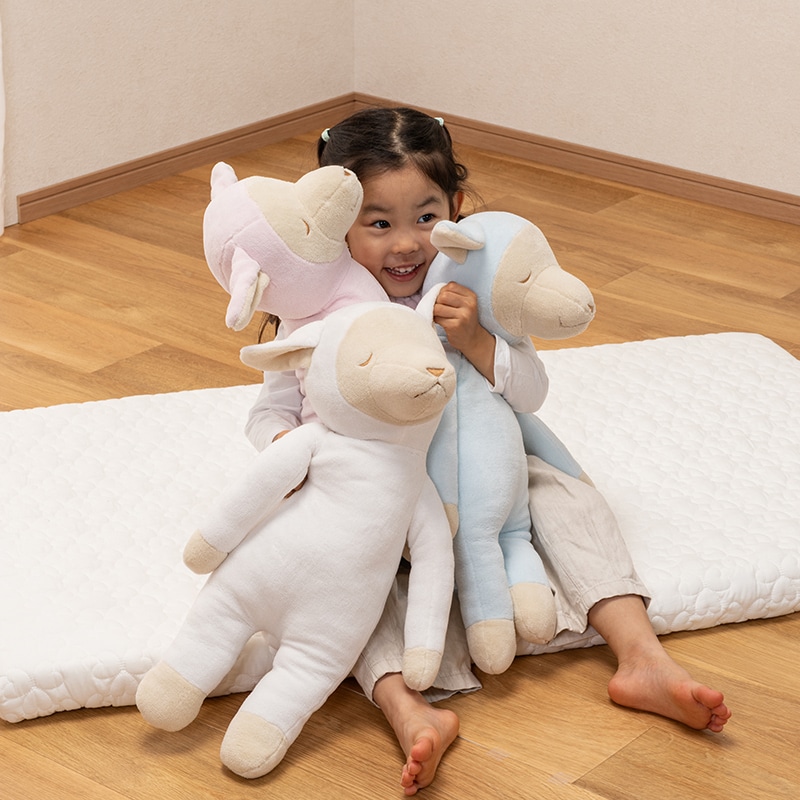 ひつじのメルくん（R）抱きまくら 全長約55cm ホワイト 側地