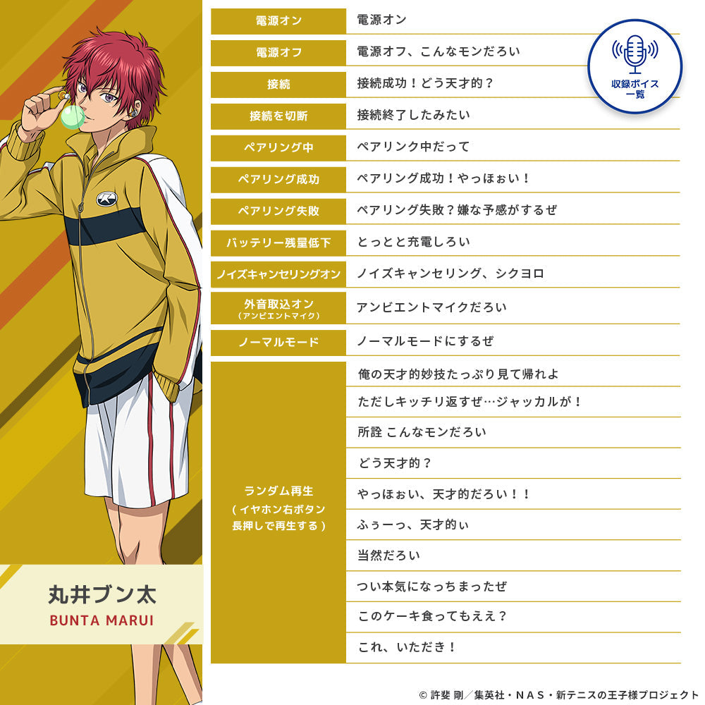 テニスの王子様コラボイヤホン｜青学＆立海の新録ボイス搭載モデル