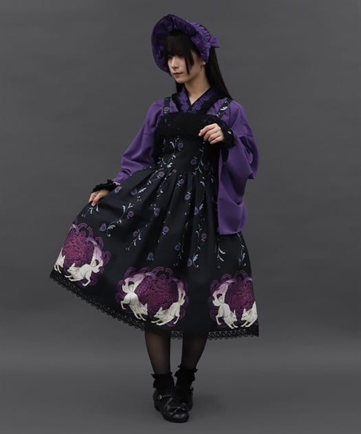 菊と狐柄ジャンパースカート | 大人衣料 | axes femme online shop