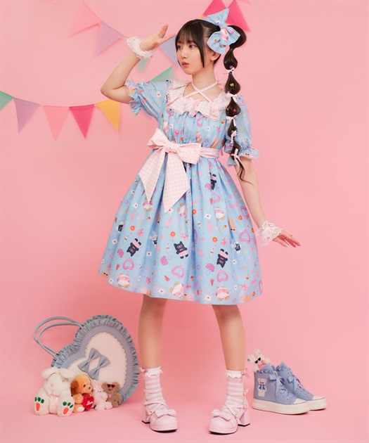 ハッピーバカンス柄ワンピース | kawaii | axes femme online shop