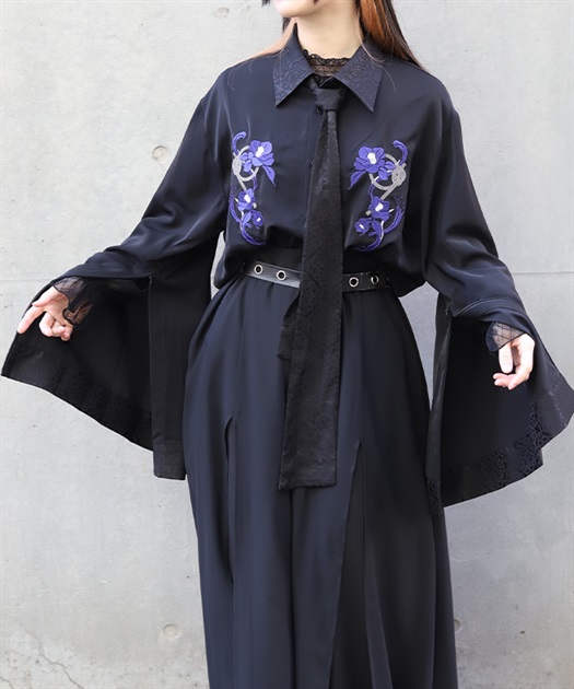 椿×水引刺繍ボウタイ付シャツ | axes femme online shop