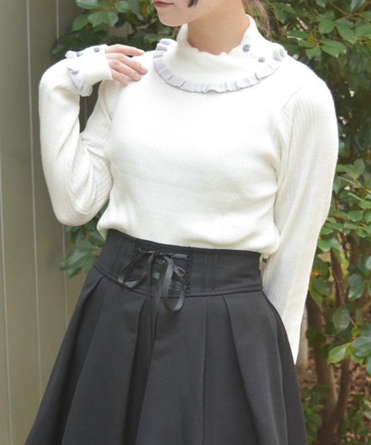 バイカラーフリルローズニット | axes femme online shop