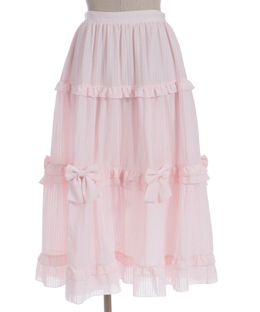 シアーギンガムティアードスカート | POETIQUE | axes femme online shop