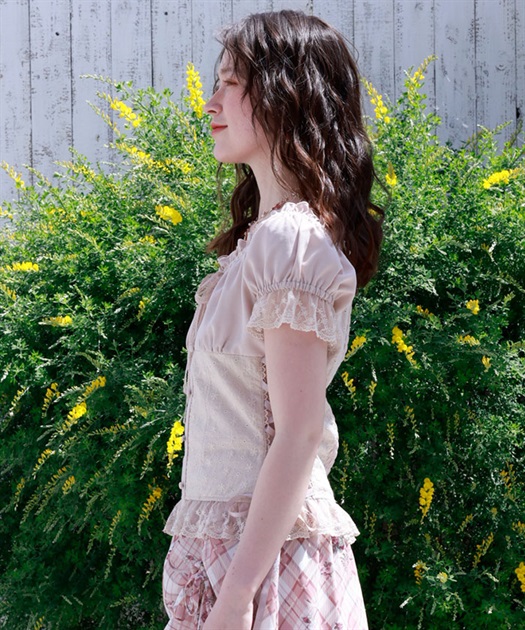 コットンレース切替トップス | axes femme online shop