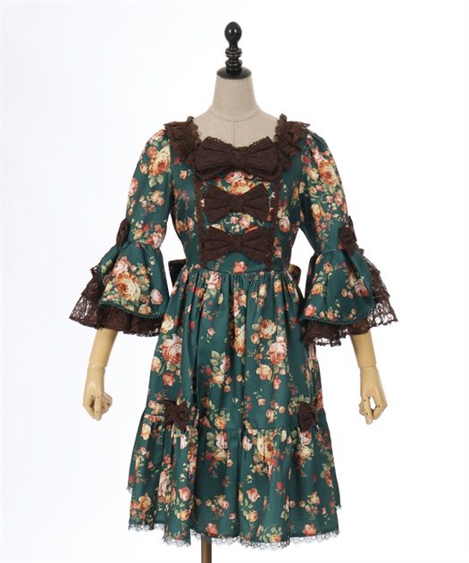 アンティークローズ柄ワンピ | kawaii | axes femme online shop