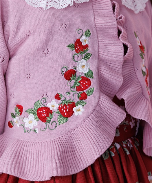 いちご刺繍ニットボレロ | Chalmiere | axes femme onlineshop