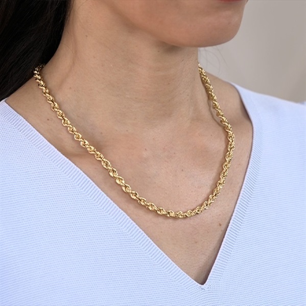 イタリアンジュエリー K18中空ロープチェーンネックレス | BS日テレSHOP