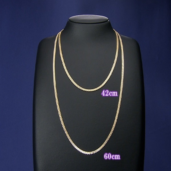 日本製 K18ビスマルクチェーンネックレス 60cm K18造形局刻印入り