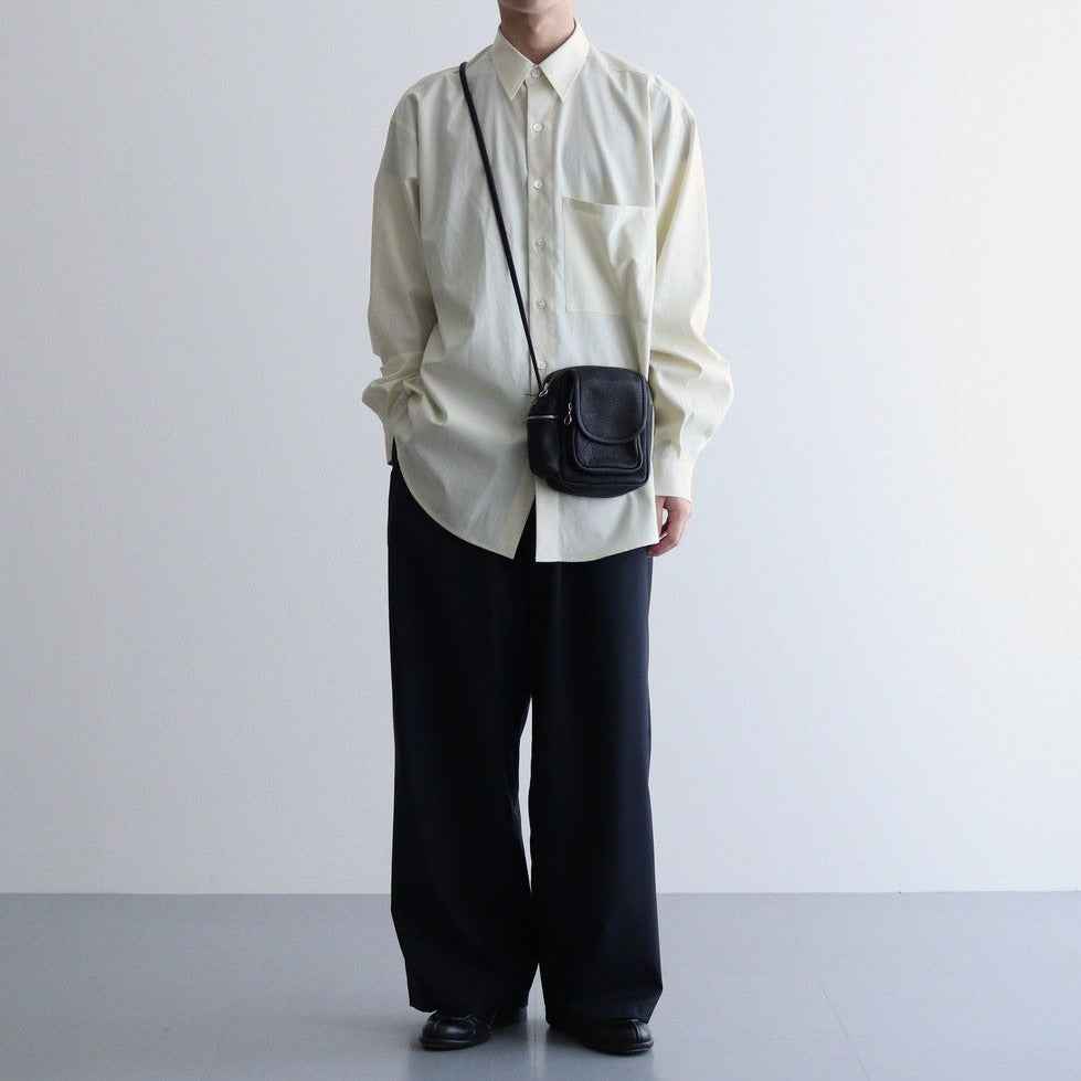 WASHED FINX TWILL BIG SHIRT #LIGHT YELLOW [A24SS02TN] – ciacura