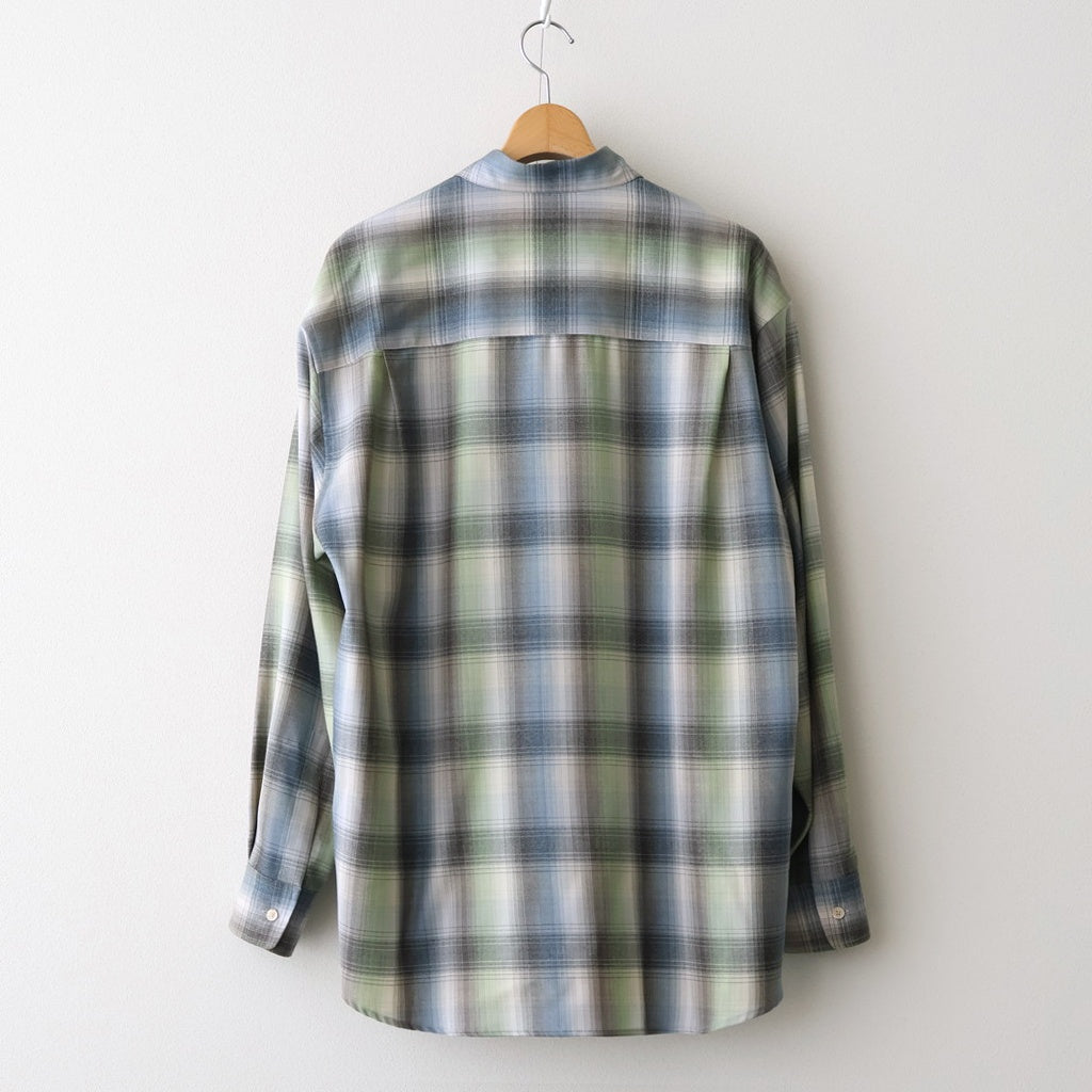 SUPER LIGHT WOOL CHECK SHIRT #BLUE GREEN CHECK [A25AS01LC] – ciacura