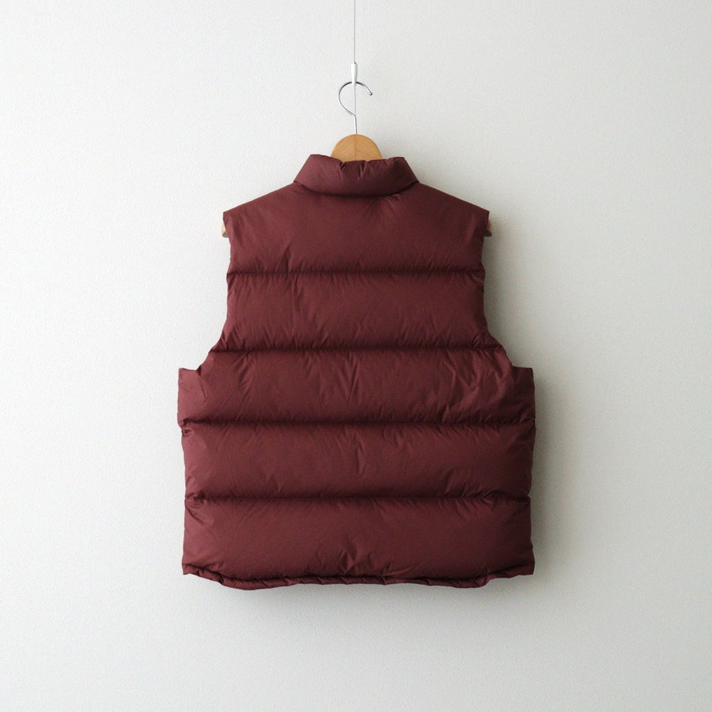 SUPER LIGHT NYLON RIPSTOP DOWN VEST #BURGUNDY [A25AV02NL] – ciacura