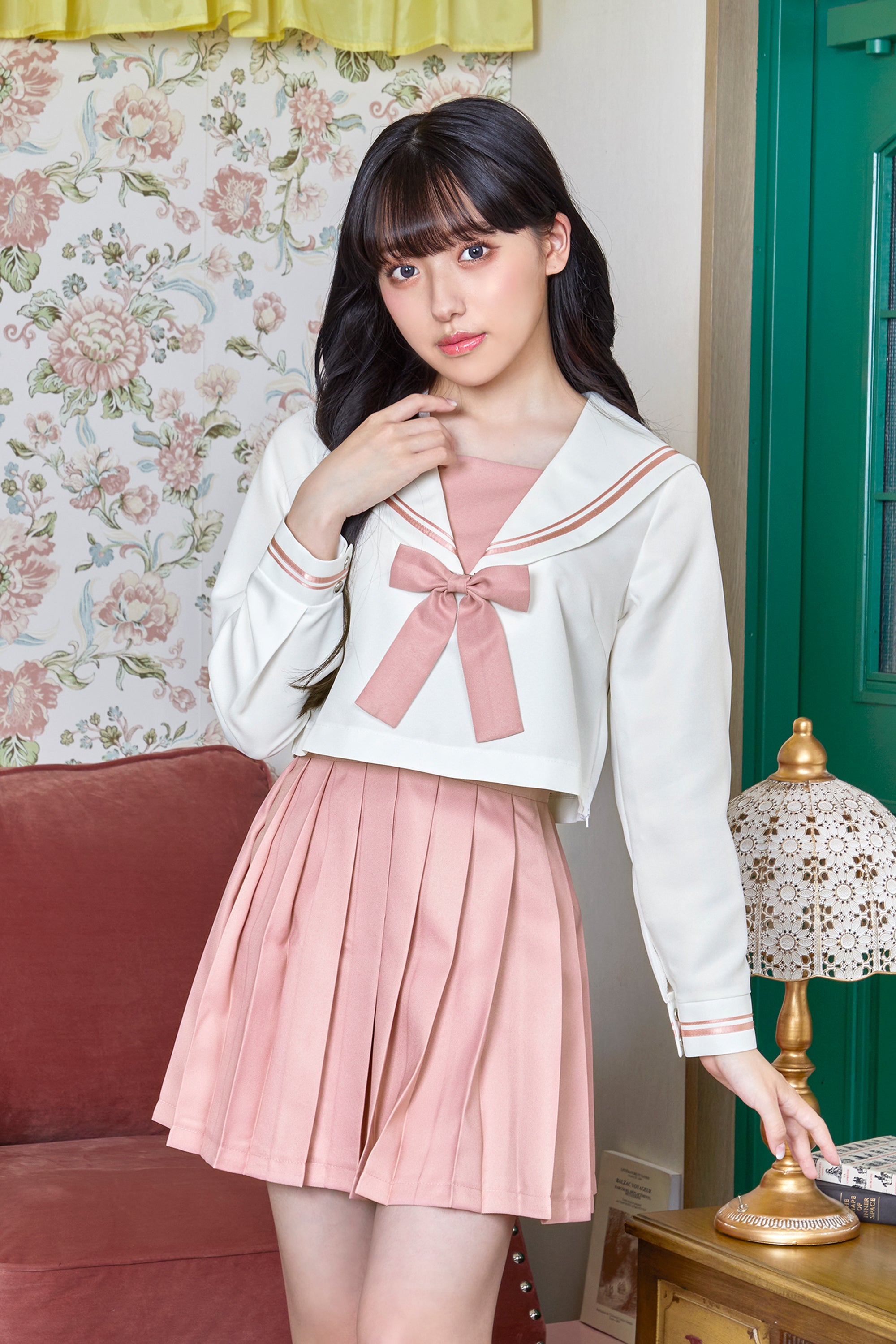 コスプレ 制服 セーラー服 オルチャンセーラー ダスティピンク