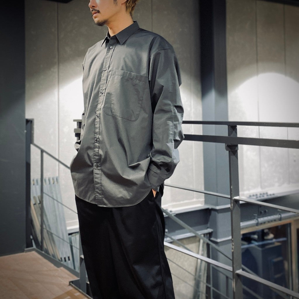 TECH REGULAR STRIPE SHIRT L/S #CHARCOAL [BE-81025]_DAIWA PIER39