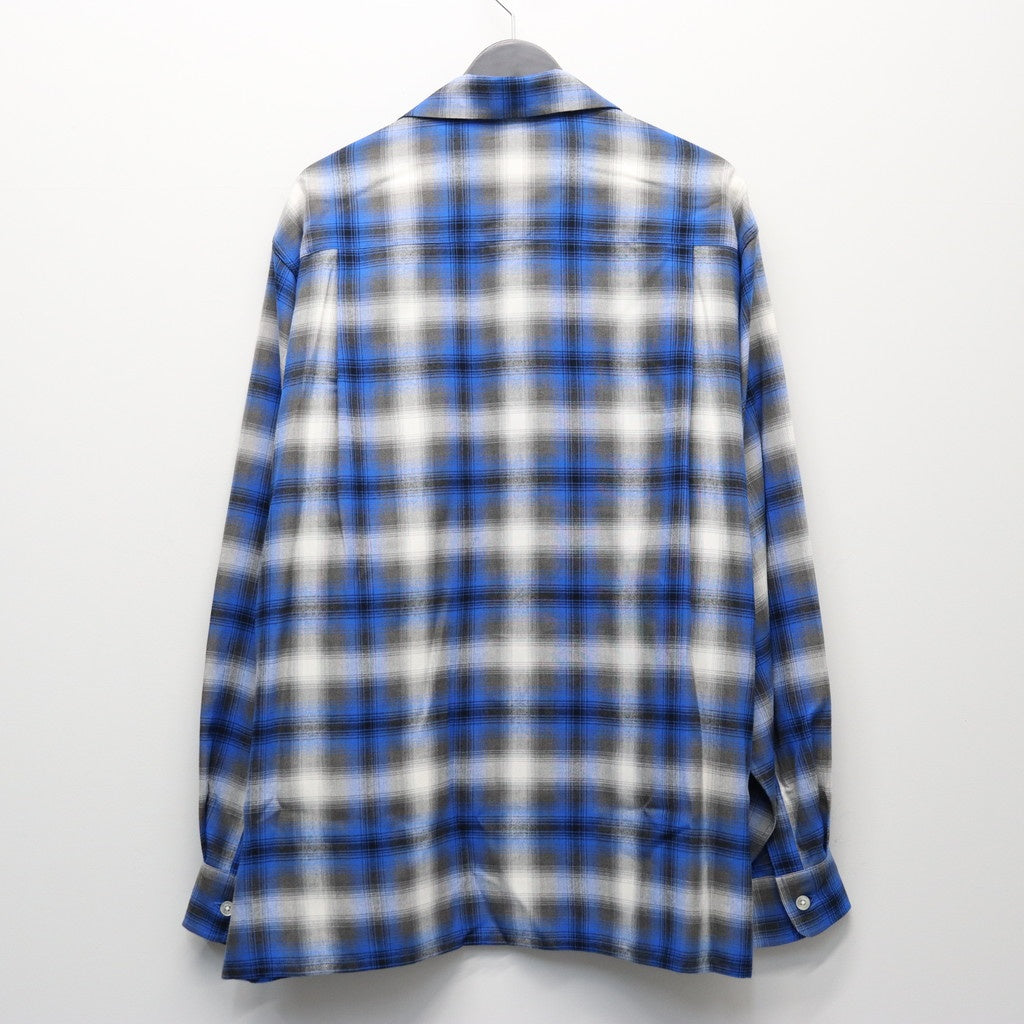 OMBRE CHECK OPEN COLLAR SHIRT L/S ( TYPE-1 ) #BLUE [25FW-WMS-OC05