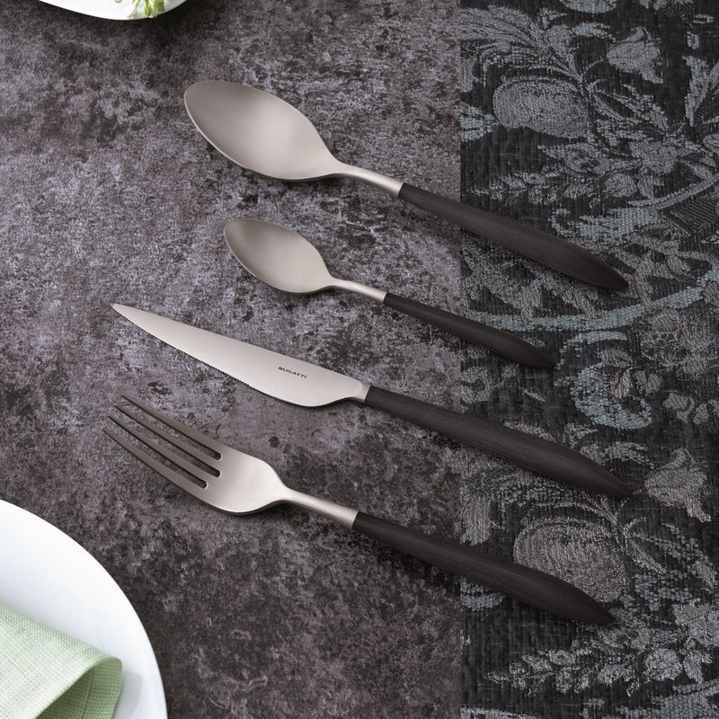 BUGATTI ブガッティ カトラリーセット 10本 ホワイト＆ブラック アレス フルアイテムペアセット ブラック＆アイボリー カトラリー