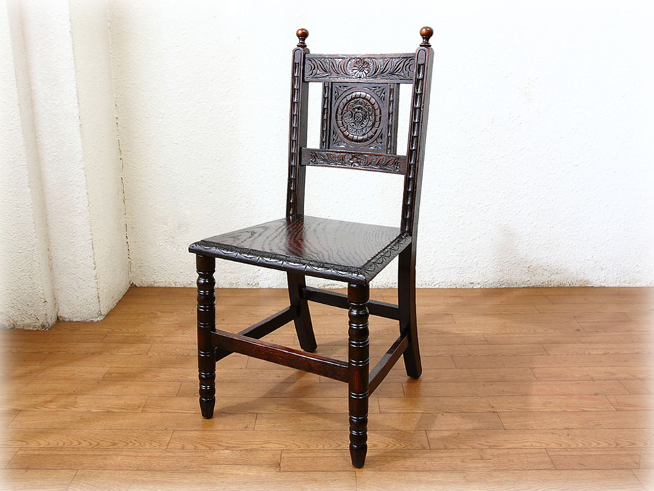 ヴィクトリアン ゴシックリバイバル ホールチェア｜アンティーク家具