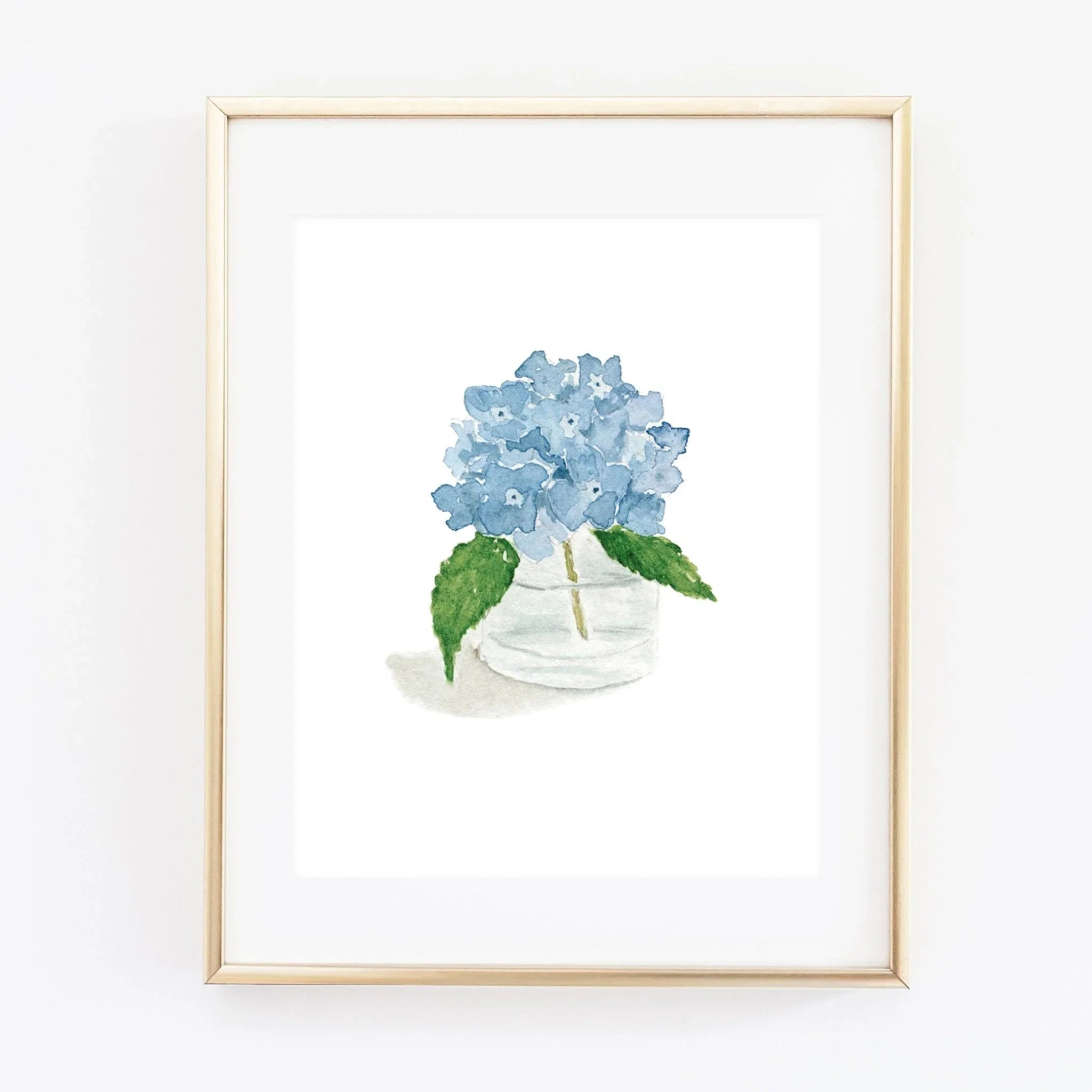 hydrangea flower watercolor wall art print – emily lex studio