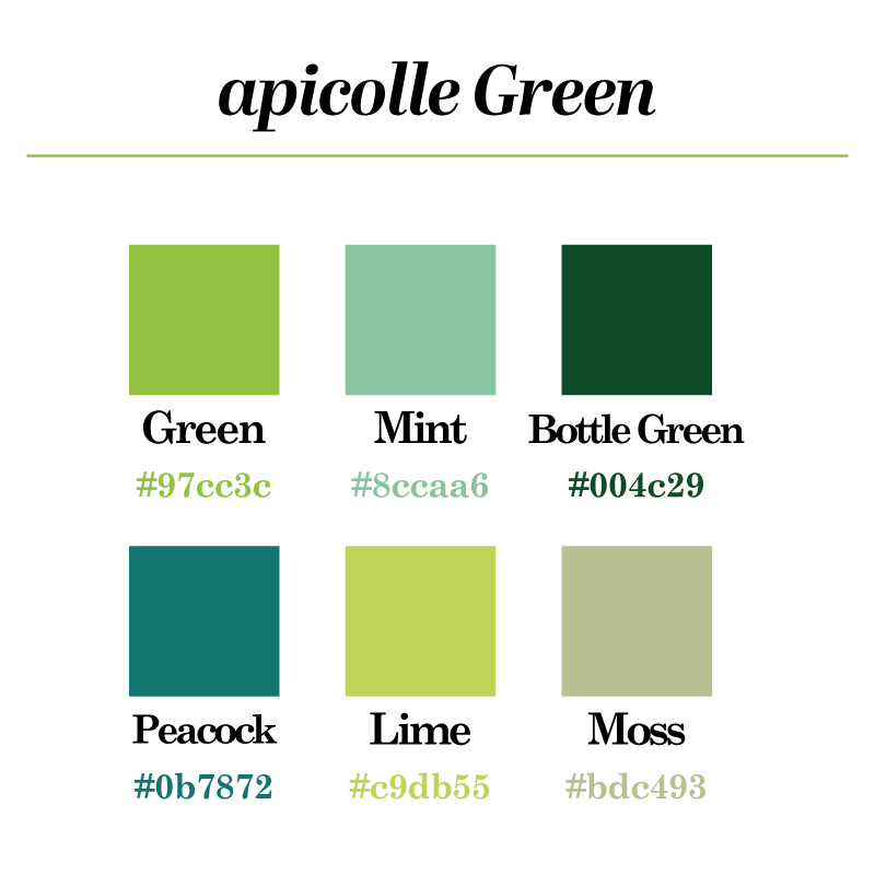 apicolle おなまえカスタム 1color Green