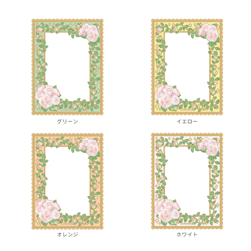 硬質カードケース カードサイズ ヴィンテージフラワーブーケ レッド