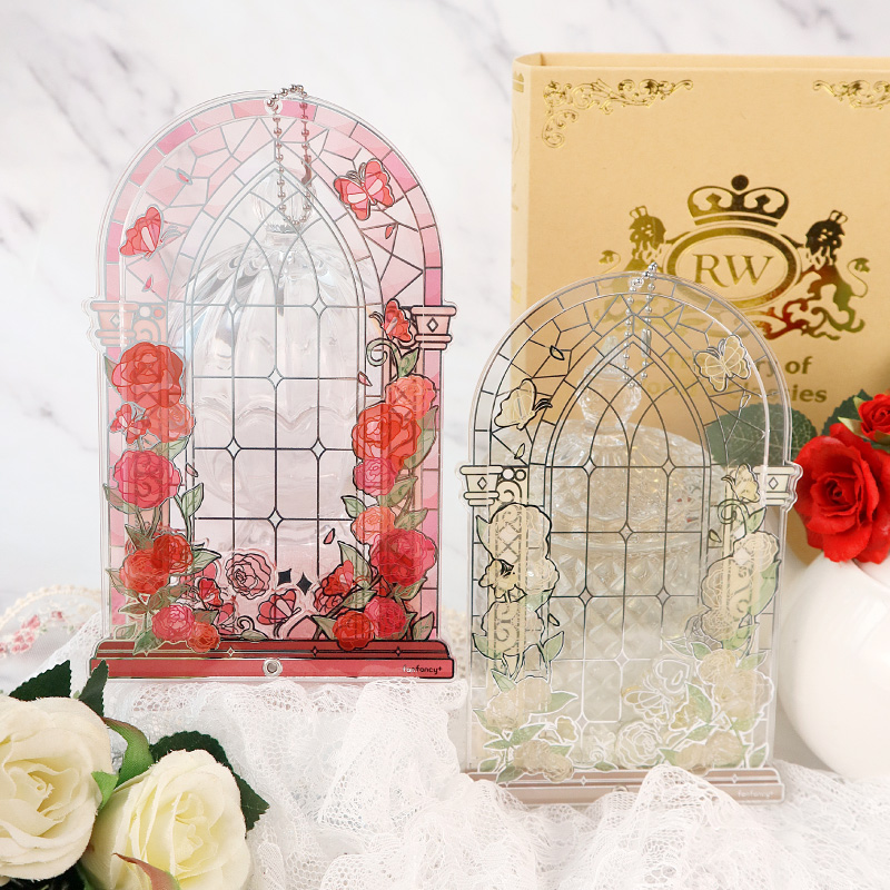 プレミアムアクリルフレーム ステンドグラス ガーデン ブラック