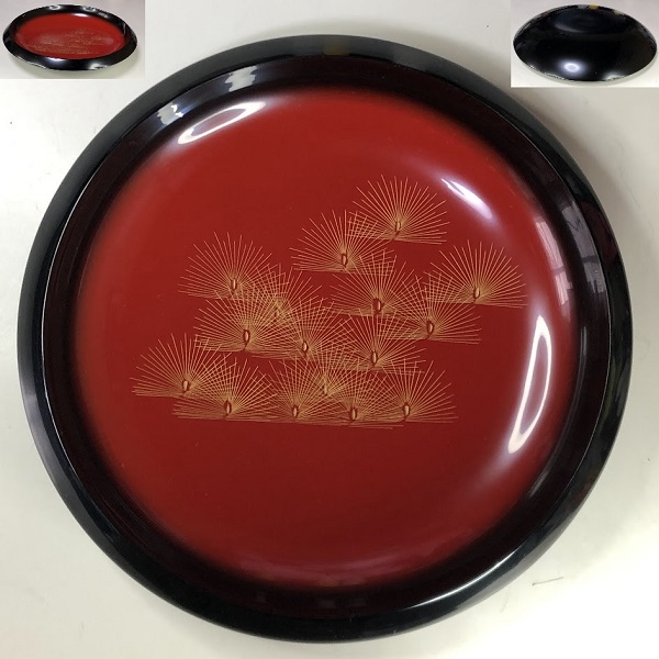 輪島塗五島屋布着本堅地沈金松枝菓子鉢 | 和食器漆器雑貨通販