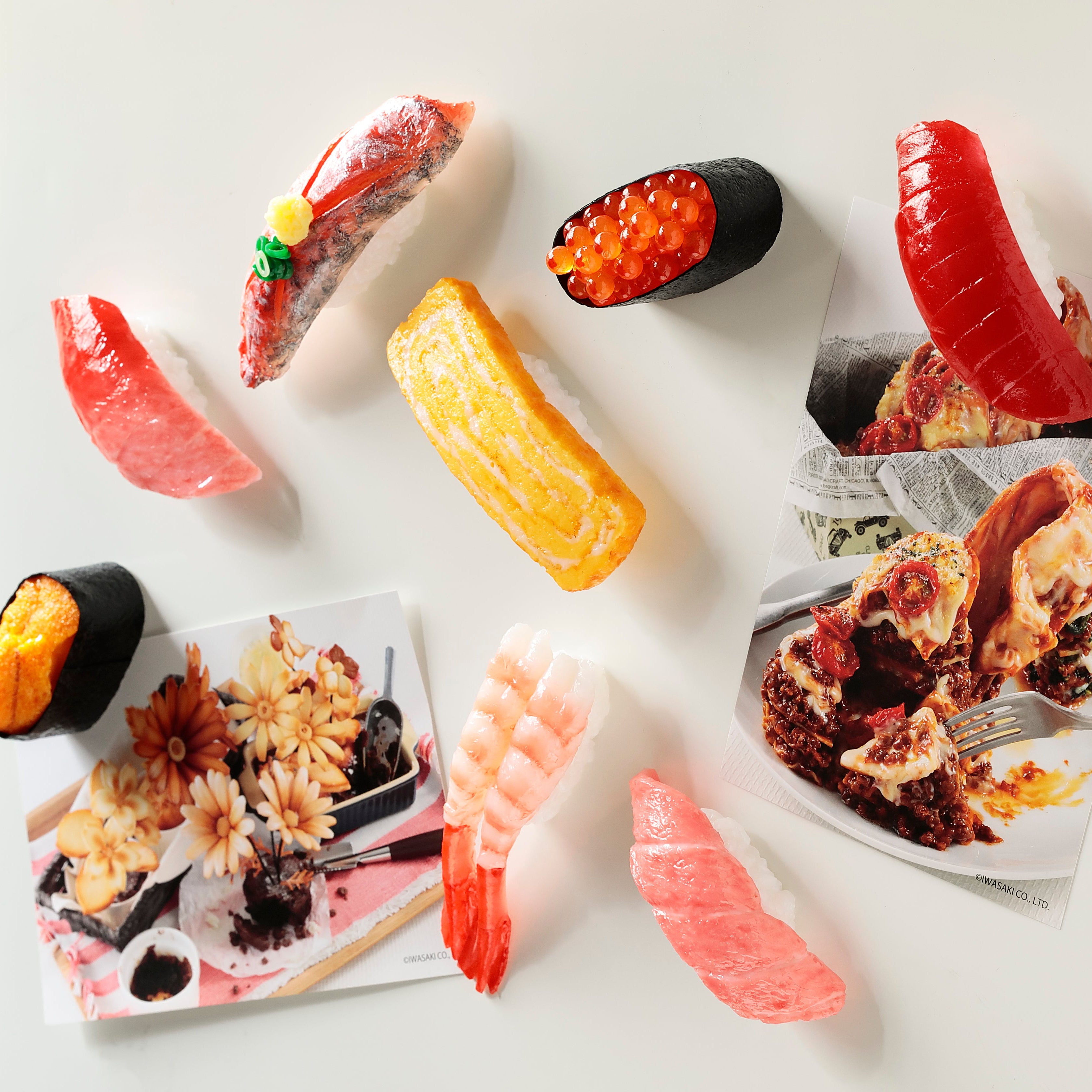 元祖食品サンプル屋「イカ寿司(サビあり)のマグネット」