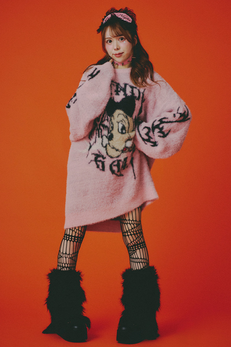 予約商品】GALFY(ガルフィー) ふわふわダークキャンディーニット