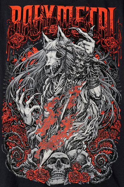 BABYMETAL KAgaMI ROSE WOLF MENS SOFT TEE / ロックファッション