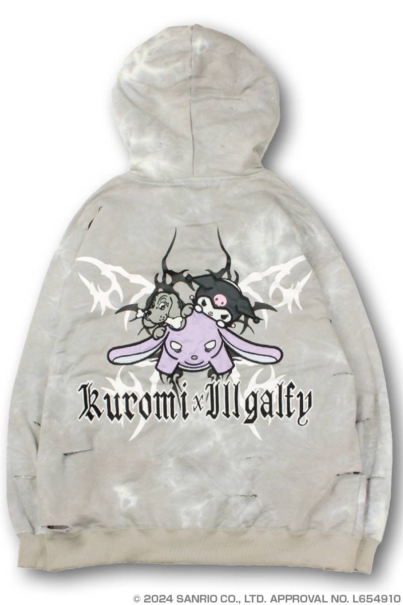 クロミ×GALFY(ガルフィー) イルガルフィームラ染めZIPパーカー - Gray