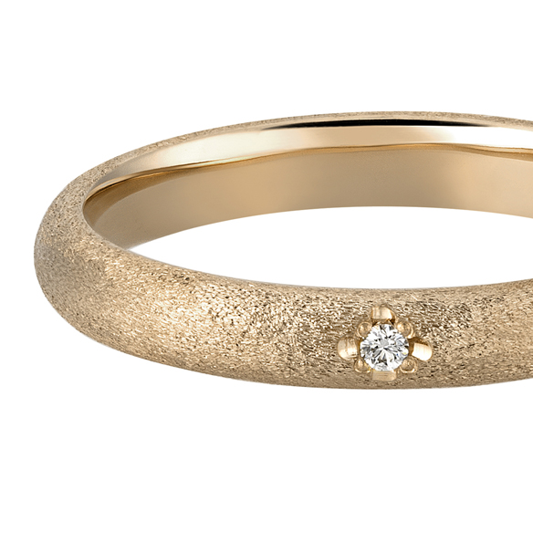 K18 カラーゴールドリング〕K18 リング シャンパンゴールド (幅約2.8mm